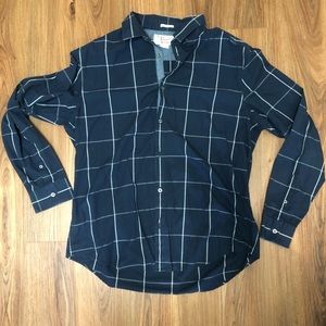 Penguin - Striped Button Down Navy Blue - XL